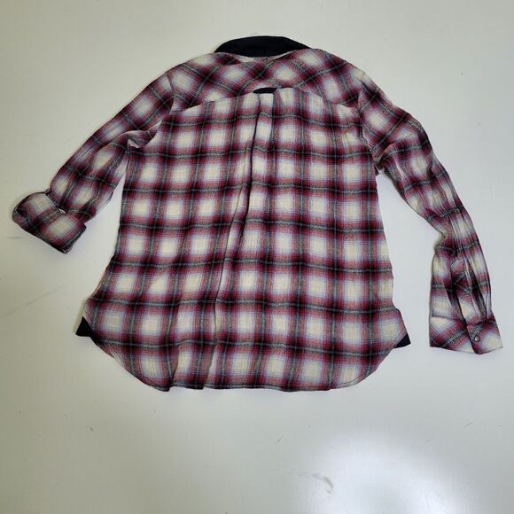 NEW P L KUT FROM THE KLOTH plaid ROLL Tab long sleeve shirt petite large NWT - Picture 9 of 10
